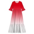 thumbnail image 4 of Girls Maxi Dress Tween Girl Summer Spring Boho Smocked Patchwork Sundress Red 4-5 Years, 4 of 7