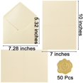 thumbnail image 2 of Juego de 50 tarjetas con forma de sobres, tamaño A7, 13 x 18 cm, color crema, 2 of 7