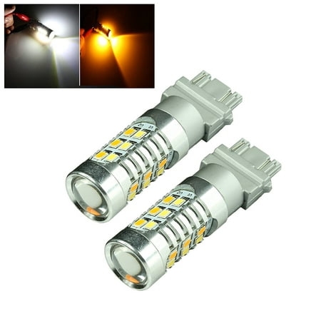 3157 High Power White Amber Yellow Dual Color 2835 22-SMD Type 2 Switchback Turn Signal/Parking Light Bulbs (3157,