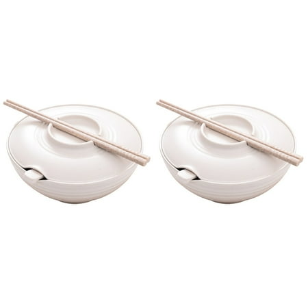 

BESTONZON 2 Sets Ramen Bowl Japanese Noodle Bowl Instant Noddles Bowl with Chopstick and Spoon