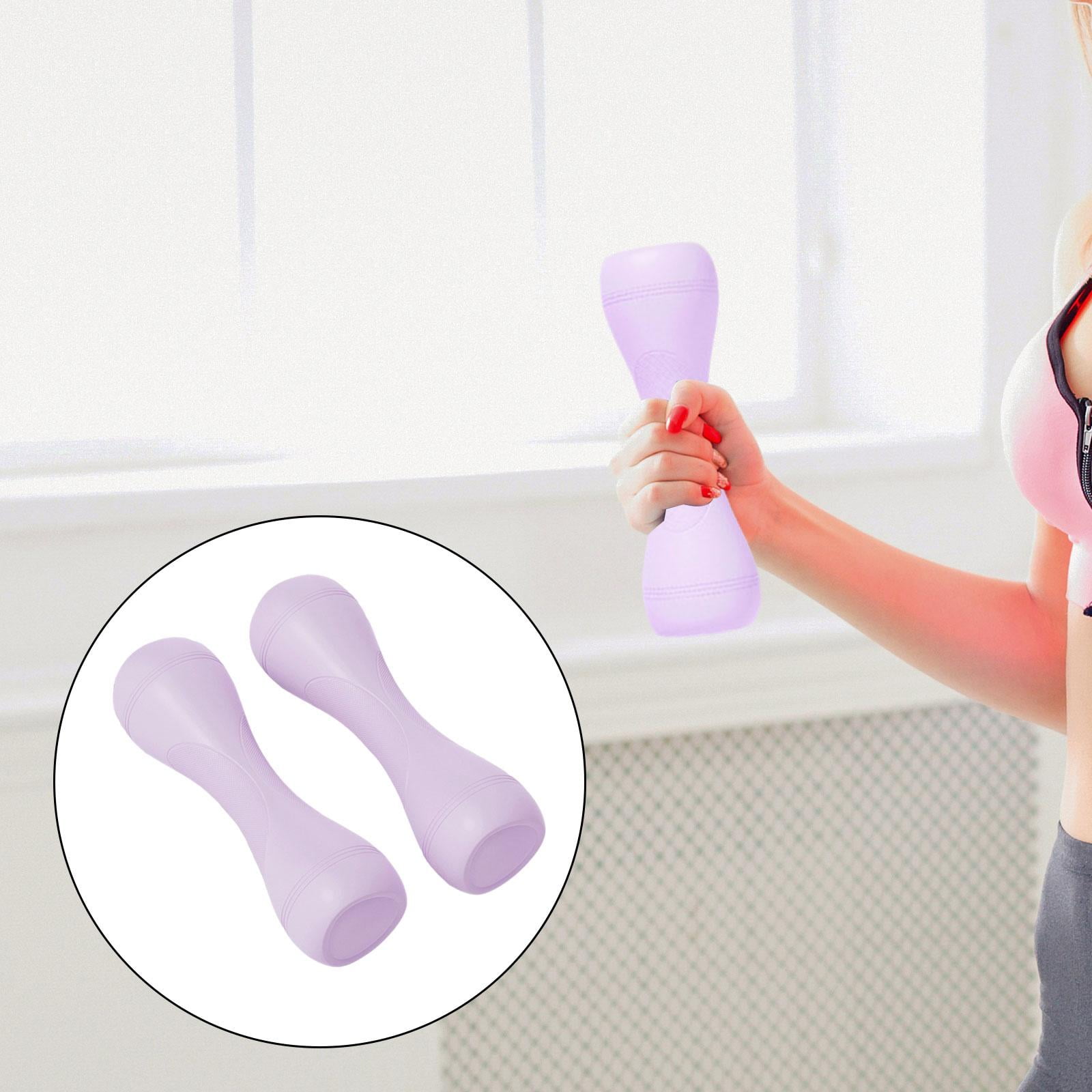 QccHieUs Adjustable Dumbbells Set of 2 for Women Kids Seniors Exercise Equipment for Slip Violet