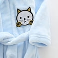 thumbnail image 3 of Boys Girls Cartoon Cat Fleece Hooded Robes Warm Bathrobe Kids Soft Fuzzy Wrap Loungewear for Shower Home, 3 of 5