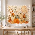 thumbnail image 5 of Pumpkins and Autumn Foliage on Cream Background, Cozy Watercolor for Nature Lovers, Botanical Harvest Art, Thanksgiving Gift Tapestry Wall Hanging for Bedroom and Living Room, 5 of 7