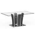 thumbnail image 2 of Furniture of America Valery Contemporary Glass Top Dining Table in Gray, 2 of 5