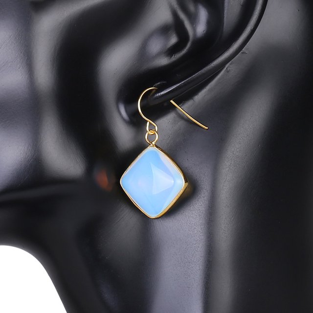 Earrings for Women Gold Color Hook Dangle Eardrop Quartz Geometric Earring