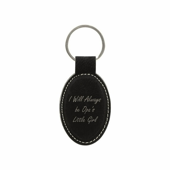 PrecisionNC German Grandpa Granddaughter Gifts I Will Always be Opa's Little Girl Engraved Keychain Key Tag Fathers Day (Black)