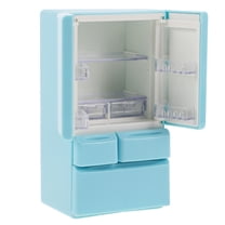 WRISTBIQUE Dollhouse Kitchen Mini Fridge Toy in Sky Blue for Interactive Play 1Pack