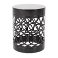 thumbnail image 6 of Oufan Outdoor Side Table Set of 2, Decorative Garden Stool for Patio Heavy Duty Metal Frame Accent Table Modern End Table, Black, 6 of 7
