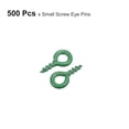 thumbnail image 3 of 500uds Pequeño Tornillo Ojo Pasadores Ganchos Mini Ojales Tornillos Roscados, 4x8x1mm Autorroscante Tornillo para Joyería Fabricación Accesorios Bricolaje Artesanía, Césped Verde, 3 of 5