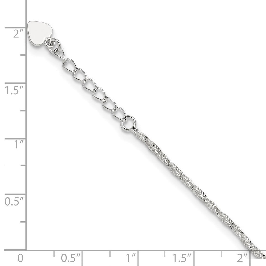 925 Sterling Silver Fancy Lobster Closure Polished Anklet 9 Inch 2mm Wide Anklet for Women