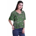 thumbnail image 3 of Moomaya Blouse d'Été Boho à Manches Courtes en Rayonne Imprimée pour Femmes, 3 of 5