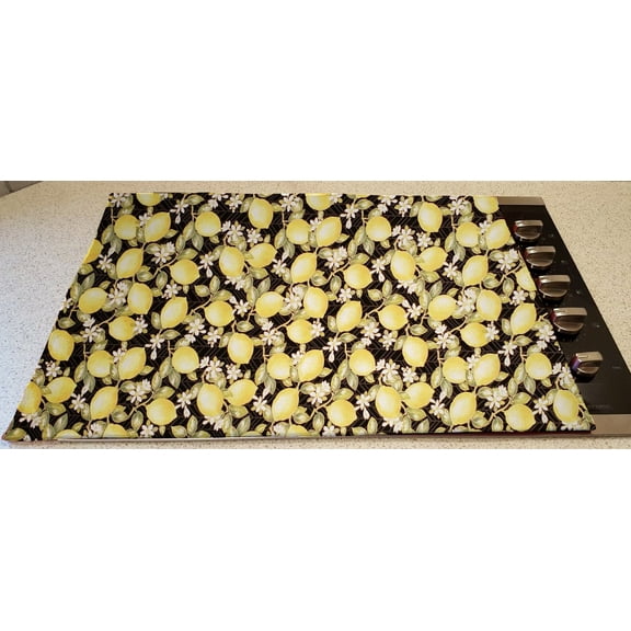 Lemon Blossoms Cover and Protector for Flat Stove Top by Penny's Needful Things