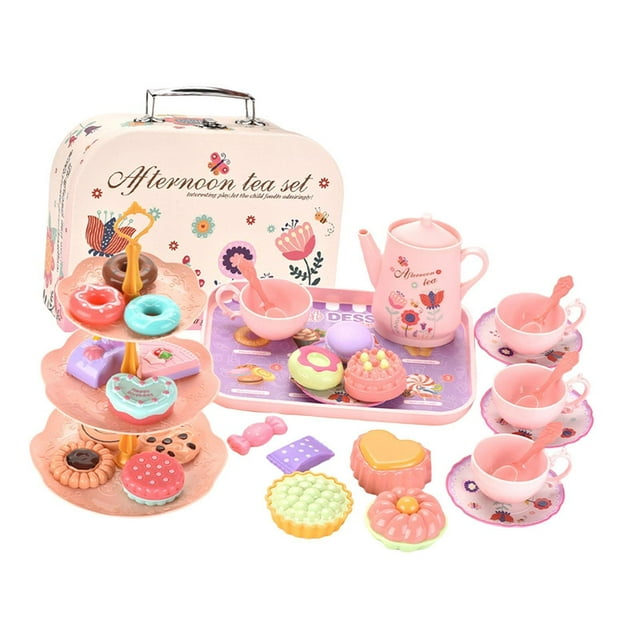 lionlar Tea Party Toys Developmental Toy Kitchen Tableware Set for Kids Kindergarten Flowers