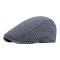 thumbnail image 2 of Classic Plaid Flat Cap, Gray Check Pattern, 2 of 6