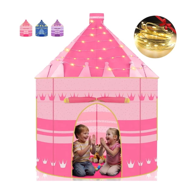 Tienda Juguete Juego Casa Niñas Plegable Portátil Luz Modelo Rosa
