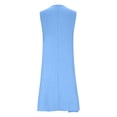 thumbnail image 5 of Ecqkame Women's Linen Dresses Spring Summer Solid Color V Neck Sleeveless Loose Casual Dress Lightweight Comfortable Dresses Sky Blue XXL, 5 of 9