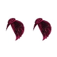 thumbnail image 4 of Sonducket Hijab musulmán preatado con nudo de turbante, cuentas de taladro coloridas, envoltura ajustable para la cabeza, sombreros de moda, capó con Vino rojo 2piezas Sonducket CBP393915, 4 of 5