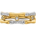 thumbnail image 4 of 14K Yellow Gold Lab Grown Diamond Si1/Si2, G H I, Bezel Cluster Split Band Ring (Size 7) Made In India rm7971-033-ylg, 4 of 5