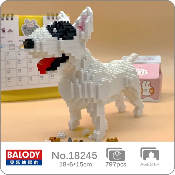 Balody Husky Schnauzer Dachshund Bull Terrier Poodle Doberman Perro Mascota Animal DIY Mini Bloques de Diamante Juguete de Construcción de Ladrillos Sin Caja