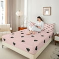 thumbnail image 4 of Manfei Kawaii Black Love Heart 4pcs Bed Sheets for Female Women Girls,Dreamy Princess King Sheets,Romantic Couple Lover Super Cozy Sheet Set,Microfiber Bedroom Decor, 4 of 7