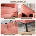 thumbnail image 6 of JULY'S SONG Accent Chair, Linen Fabric Comfy Upholstered Living Room Chairs, 37.8" Wide Mid Century Oversized Chair, Modern Arm Chair for Bedroom, Blush, 6 of 12