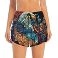 thumbnail image 2 of Cauagu Stained Glass Eagle USA Print Women's 2 in 1 Running Shorts Athletic Workout Gym Yoga Shorts Running Shorts for Women-X-Large, 2 of 7