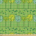 thumbnail image 2 of Floral Sofa Upholstery Fabric by the Yard, Scribbled Trees and Grass in a Meadow Drawn by Hand, Decorative Fabric for DIY and Home Accents, Lime Green Multicolor by Ambesonne, 2 of 5