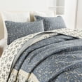 thumbnail image 6 of DDUOXIN Oversized Queen Bedspread, 102 X 120 Queen Size Comforter, 100% Cotton Floral Farmhouse Quilt, Lightweight Botanical Bedding Set, Blue Gray Beige Coverlet With Pillow Shams for All Season, 6 of 13