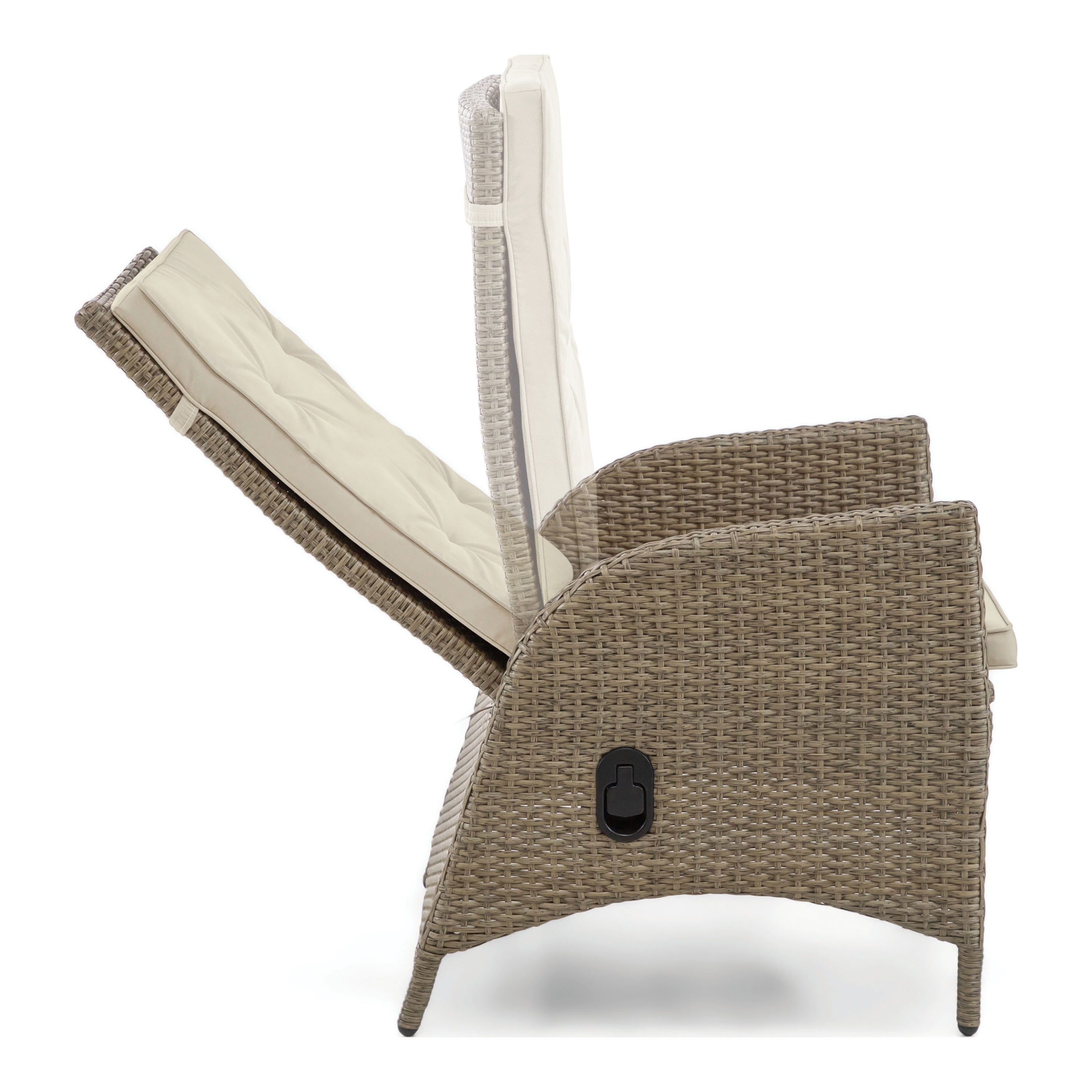 Furniture of America Dexrtus Wicker Recliner Chairs with Cushions Rattan for Outdoor, Brown