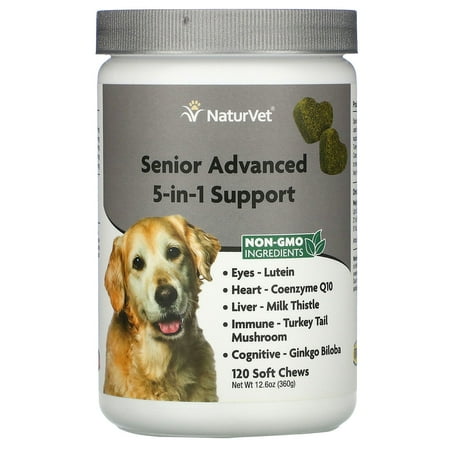 UPC: 0797801005524 | Senior Advanced 5-in-1 Support  120 Soft Chews  12.6 oz (360 g)  NaturVet