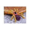 thumbnail image 4 of Golden Tone Amethyst Purple Pink Crystal Rhinestones Spider Tarantula Pendant Necklace, 4 of 4