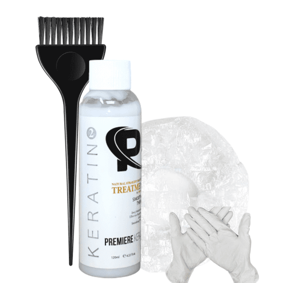Premiere Keratin Brazilian Keratin Treatment Blowout 120 ml Salon Formula Bonus Brush & Gloves