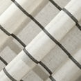 thumbnail image 5 of Clean Window Twill Stripe Anti-Dust Linen Blend Sheer Curtain Panel, 52"x63", 52"x63", Black/Linen, 5 of 9
