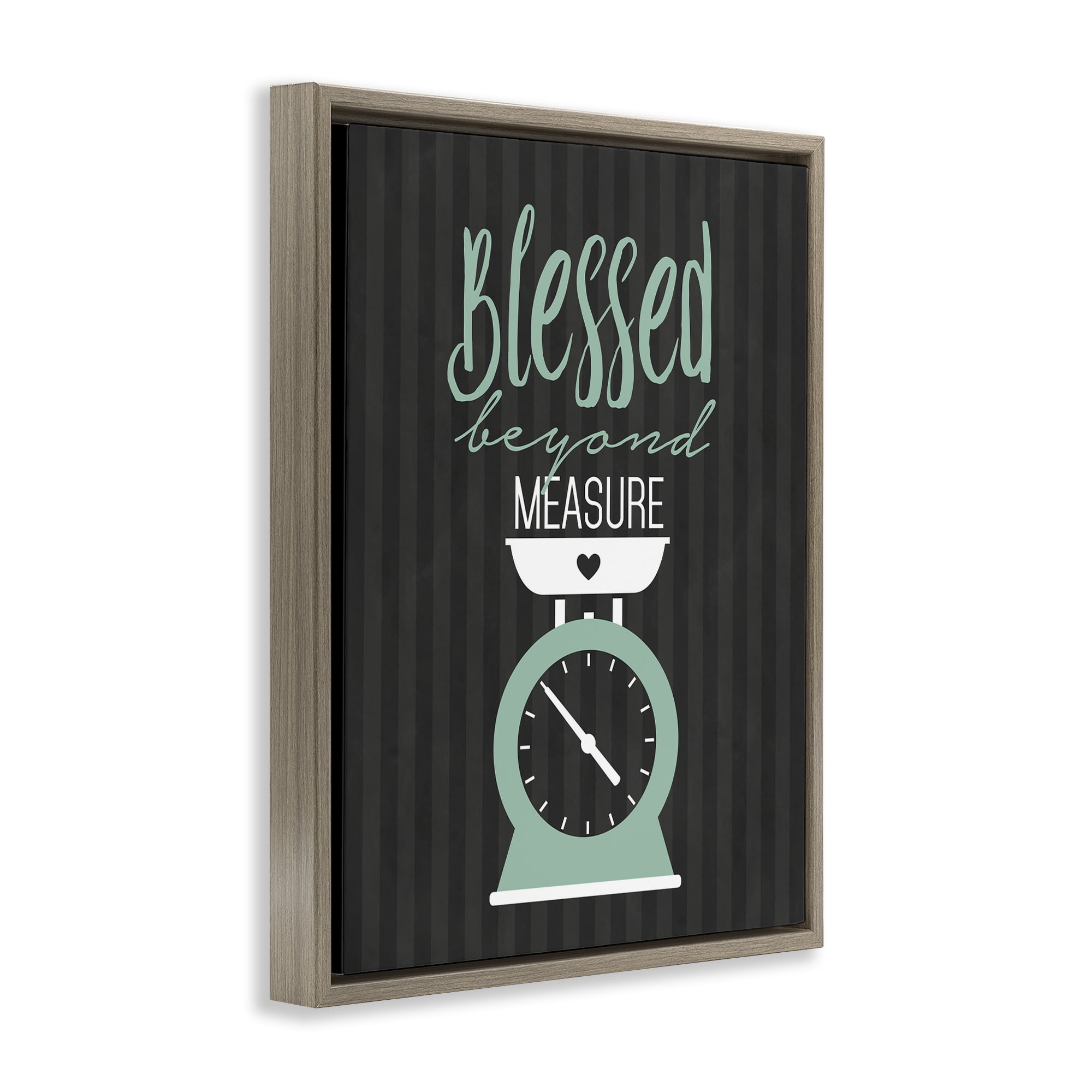 Blessed Beyond Measure Scale Brown Framed Floater Canvas Wall Art, design by Lettered and Lined