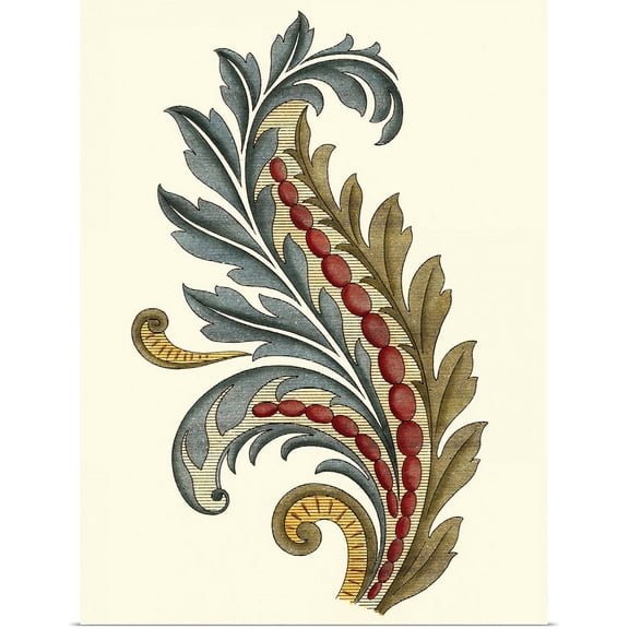 Great BIG Canvas | Rolled Vision Studio Poster Print entitled Jacobean Leaf III