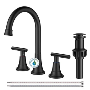 TVOFEK 8 Inch Widespread Bathroom Faucet, Matte Black