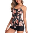 thumbnail image 1 of Trajes de baño Tankini para mujer Top Tankini con volantes en capas y pantalones cortos Trajes de baño de dos piezas Ormromra HMHZ323-19, 1 of 6