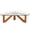 Light Walnut, variant on LeisureMod Triangular Coffee Table with 36” Tempered Glass Top and Stained Rubberwood Base for Modern Home, Living Room, Office Imperial Collection in Natural Wood