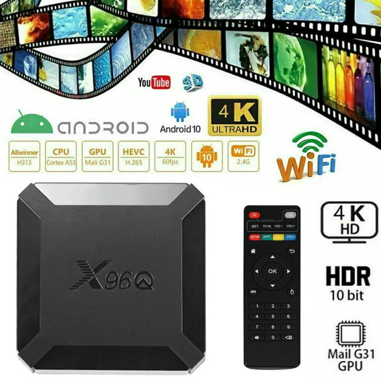 Jahy2Tech Android 10.0 TV Box X96Q Quad Core HD 4K Media Stream Player Mini  PC Dual WiFi(2G) 