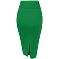 thumbnail image 4 of Gfyviroh Skirts for Women Casual Solid Color Side Slit Knee Length Skirts High Waist Comfortable Pull On Slim Office Pencil Skirts, 4 of 4