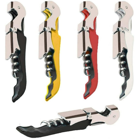 Corkscrew Wine Openers Set(4PCS),Upgraded With Heavy Duty Stainless Steel Hinges Wine Key for Restaurant Waiters, Sommelier, Bartenders (Multi-Color 4 Packs)