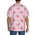 thumbnail image 5 of Vsdgher Floral Strawberr Print Men's Wrinkle Free Untucked Cuban Shirt Business Casual Button Down Shirts Short Sleeve Shirt, 5 of 7