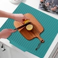 thumbnail image 6 of Bxaolu Silicone Dish Drying Mat for Kitchen Counter, Dish Drying Pad, Non-Slip Drain Pad with Built-in Drain, Heat Resistant Self-draining Drying Mat (23.6" x 19", Green), 6 of 9