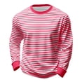 thumbnail image 5 of Krdevn Women's Striped Crew Neck Long Sleeve Tee Soft Breathable Casual Daily Wear Top,L, 5 of 5