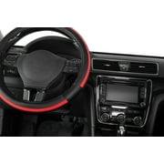 Auto Drive 1-Piece Car Steering Wheel Cover Soft Leather Sports Red - Universal Fit, 23SWC230
