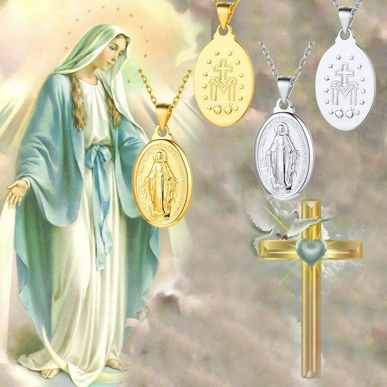 Miraculous Medal  Miraculous Medals Catholic - Virgin Mary Necklace -  Christian Jewelry For Women - Christian Gifts - Virgin Mary Charms - Virgin  Mary Pendant - Medalla De La Virgen Milagrosa
