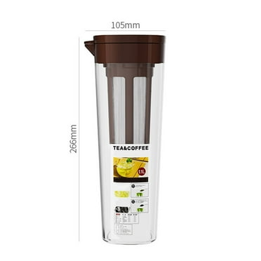 Portable Iced Cold Brew Pot with Filter Coffee Maker Ice Juice Tea Milk Lemonade Brown