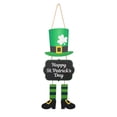 thumbnail image 2 of romoty St. Patrick's Day Porch Sign, 30.71 x 10.04 Inch Vertical Wooden Welcome Door Banner, Lucky Leprechaun Clover Decor for Front Door Wall and Entryway, 2 of 6