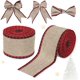 thumbnail image 1 of 2 Rollos de Cintas de Borde con Cable a Cuadros de Búfalo de Navidad Rollos de Cinta de Guingán de Envoltura Natural con Borde a Cuadros para Envolver Regalos con Arreglos Florales con Lazo Navideño (Rojo y Negro) oso de fresa  Electrónica, 1 of 5