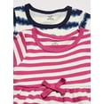 thumbnail image 2 of Touched by Nature Baby and Toddler Girl Organic Cotton Short-Sleeve Dresses 2pk, Tie Dye Stripe, 4 Toddler, 2 of 4